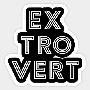 Extrovert - White Print Sticker